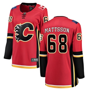 Women's Adam Ollas Mattsson Calgary Flames Breakaway Home Jersey - Red