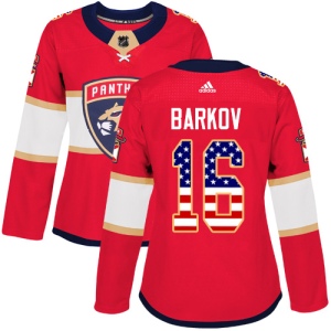 Women's Aleksander Barkov Florida Panthers Authentic USA Flag Fashion Jersey - Red