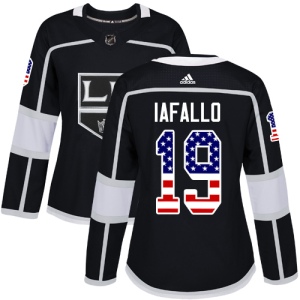 Women's Alex Iafallo Los Angeles Kings Authentic USA Flag Fashion Jersey - Black