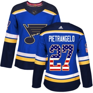 Women's Alex Pietrangelo St. Louis Blues Authentic USA Flag Fashion Jersey - Blue