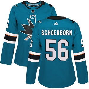 Women's Alex Schoenborn San Jose Sharks Authentic Home Jersey - Teal