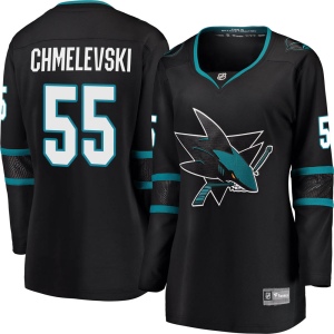 Women's Alexander Chmelevski San Jose Sharks Breakaway Alternate Jersey - Black