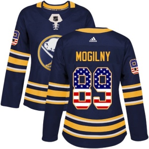 Women's Alexander Mogilny Buffalo Sabres Authentic USA Flag Fashion Jersey - Navy Blue