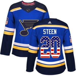 Women's Alexander Steen St. Louis Blues Authentic USA Flag Fashion Jersey - Blue