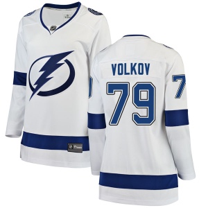 Women's Alexander Volkov Tampa Bay Lightning Breakaway Away Jersey - White