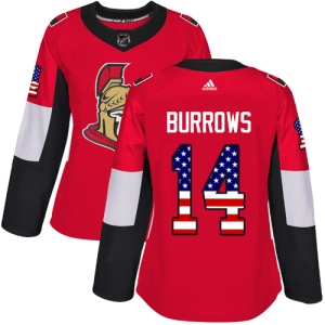 Women's Alexandre Burrows Ottawa Senators Authentic USA Flag Fashion Jersey - Red