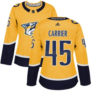 Women's Alexandre Carrier Nashville Predators Authentic Home Jersey - Gold