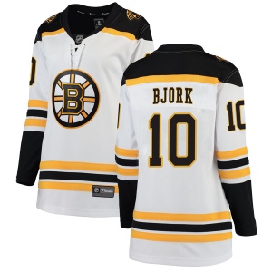 Women's Anders Bjork Boston Bruins Breakaway Away Jersey - White