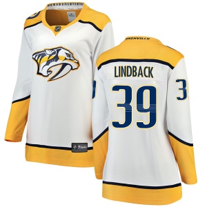 Women's Anders Lindback Nashville Predators Breakaway Away Jersey - White