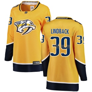 Women's Anders Lindback Nashville Predators Breakaway Home Jersey - Yellow