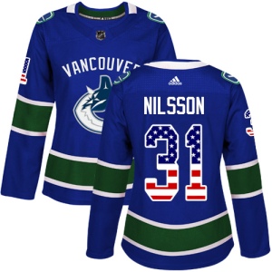 Women's Anders Nilsson Vancouver Canucks Authentic USA Flag Fashion Jersey - Blue