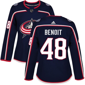 Women's Andre Benoit Columbus Blue Jackets Authentic Home Jersey - Navy