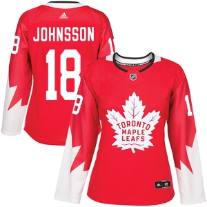 Women's Andreas Johnsson Toronto Maple Leafs Authentic Alternate Jersey - Red