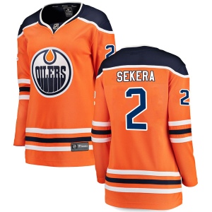 Women's Andrej Sekera Edmonton Oilers Authentic r Home Breakaway Jersey - Orange