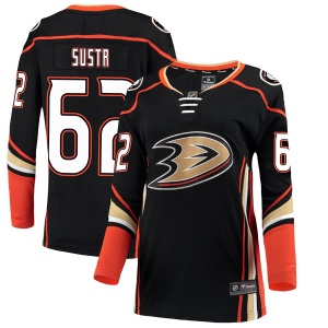 Women's Andrej Sustr Anaheim Ducks Breakaway Home Jersey - Black