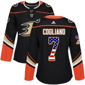 Women's Andrew Cogliano Anaheim Ducks Authentic USA Flag Fashion Jersey - Black