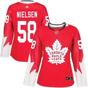 Women's Andrew Nielsen Toronto Maple Leafs Authentic Alternate Jersey - Red