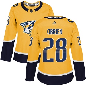 Women's Andrew Obrien Nashville Predators Authentic Home Jersey - Gold