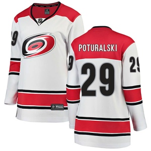 Women's Andrew Poturalski Carolina Hurricanes Breakaway Away Jersey - White