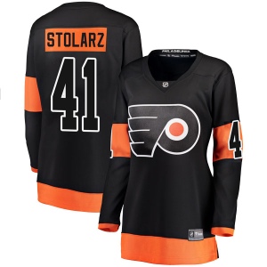 Women's Anthony Stolarz Philadelphia Flyers Breakaway Alternate Jersey - Black