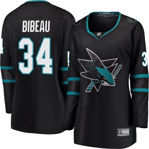 Women's Antoine Bibeau San Jose Sharks Breakaway Alternate Jersey - Black