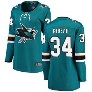 Women's Antoine Bibeau San Jose Sharks Breakaway Home Jersey - Teal