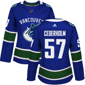 Women's Anton Cederholm Vancouver Canucks Authentic Home Jersey - Blue