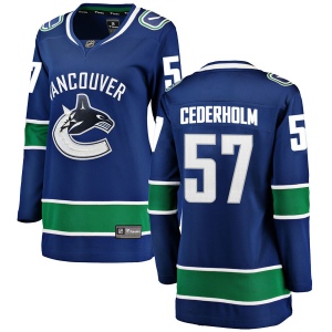 Women's Anton Cederholm Vancouver Canucks Breakaway Home Jersey - Blue