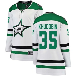 Women's Anton Khudobin Dallas Stars Breakaway Away Jersey - White