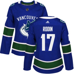 Women's Anton Rodin Vancouver Canucks Authentic Home Jersey - Blue