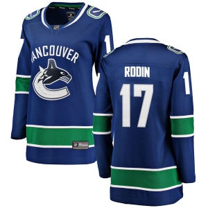 Women's Anton Rodin Vancouver Canucks Breakaway Home Jersey - Blue