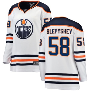 Women's Anton Slepyshev Edmonton Oilers Authentic Away Breakaway Jersey - White