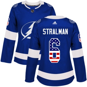 Women's Anton Stralman Tampa Bay Lightning Authentic USA Flag Fashion Jersey - Blue