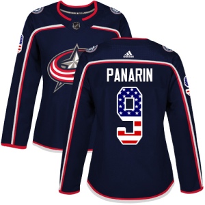 Women's Artemi Panarin Columbus Blue Jackets Authentic USA Flag Fashion Jersey - Navy Blue