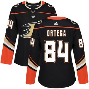 Women's Austin Ortega Anaheim Ducks Authentic Home Jersey - Black