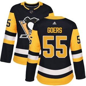 Women's Barry Goers Pittsburgh Penguins Authentic Home Jersey - Black