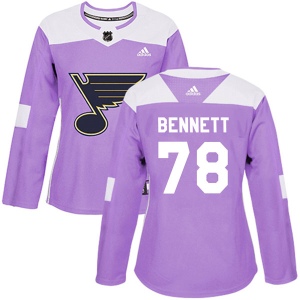 Women's Beau Bennett St. Louis Blues Authentic Hockey Fights Cancer Jersey - Purple