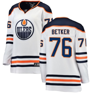 Women's Ben Betker Edmonton Oilers Authentic Away Breakaway Jersey - White