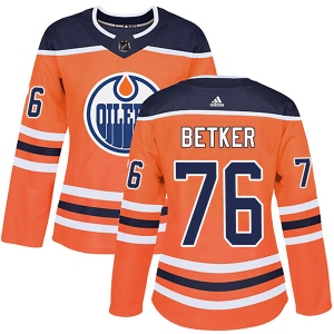 Women's Ben Betker Edmonton Oilers Authentic r Home Jersey - Orange