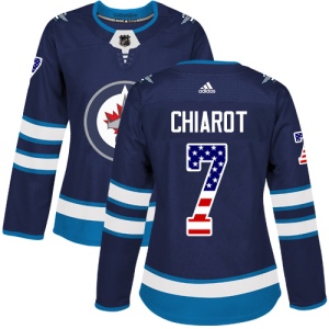 Women's Ben Chiarot Winnipeg Jets Authentic USA Flag Fashion Jersey - Navy Blue