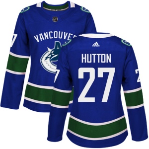 Women's Ben Hutton Vancouver Canucks Authentic Home Jersey - Blue