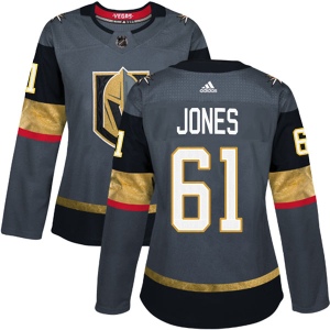 Women's Ben Jones Vegas Golden Knights Authentic Gray Home Jersey - Gold