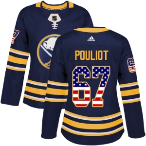 Women's Benoit Pouliot Buffalo Sabres Authentic USA Flag Fashion Jersey - Navy Blue