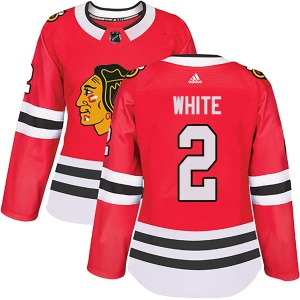 Women's Bill White Chicago Blackhawks Authentic Red Home Jersey - White