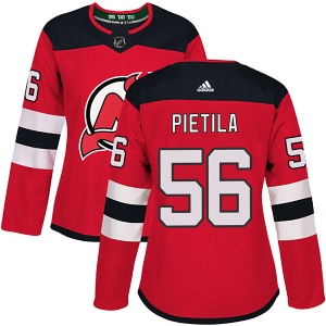 Women's Blake Pietila New Jersey Devils Authentic Home Jersey - Red