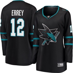 Women's Bob Errey San Jose Sharks Breakaway Alternate Jersey - Black