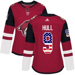 Women's Bobby Hull Arizona Coyotes Authentic USA Flag Fashion Jersey - Red