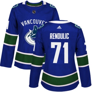 Women's Borna Rendulic Vancouver Canucks Authentic Home Jersey - Blue