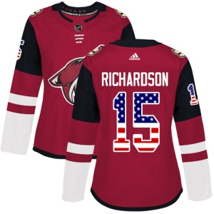 Women's Brad Richardson Arizona Coyotes Authentic USA Flag Fashion Jersey - Red