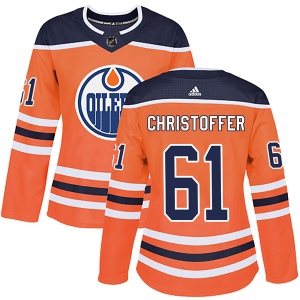 Women's Braden Christoffer Edmonton Oilers Authentic r Home Jersey - Orange